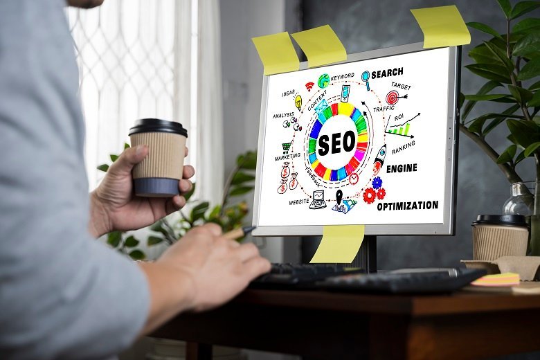 Search Engine Optimization for Online Marketing Concept. Modern